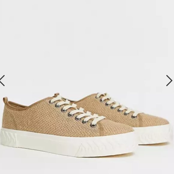 [SOLD] ASOS DESIGN Basket Weave Plimsolls with Chunky Sole - Picture 4 of 8